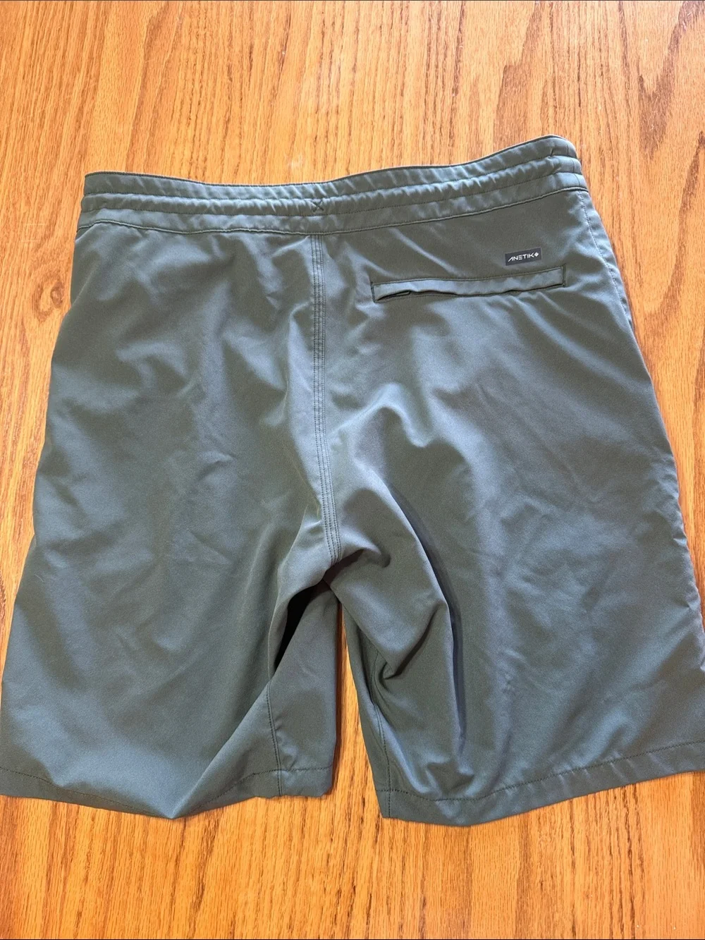 Men's Anetik Olive Green Swim Shorts with Drawstring